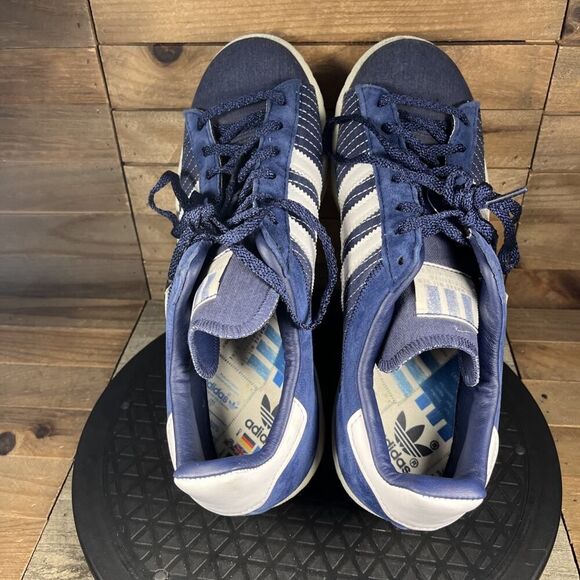 Adidas Men's Size 9 Campus 80's GY4588 Navy Blue Lace Up Athletic Sneakers - Picture 5 of 10